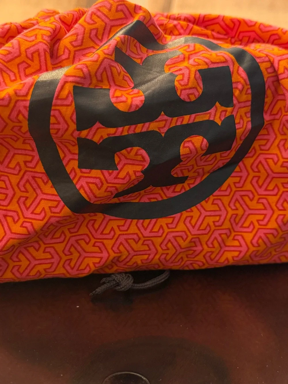 Tory Burch Black Patent Ribbed Clutch with Gold Logo